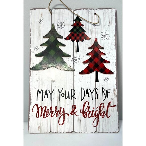 May Your Days Be Merry & Bright Christmas Wall Sign - Picture 1 of 4